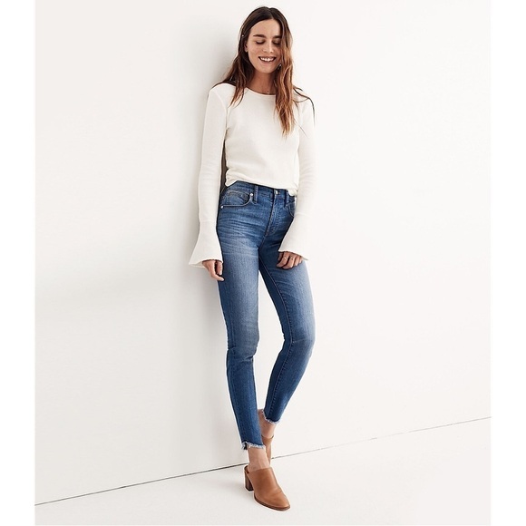 Madewell 10" High-Rise Skinny Jeans Tulip-Hem Edition Stretch 5-Pocket Size 26 - Picture 8 of 11